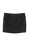 Dondup Herringbone-patterned Mini Skirt In Black