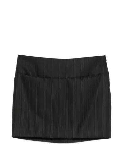 Dondup Pinstripe-pattern Mini Skirt In Black