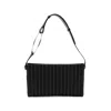 Dondup Pinstripe-pattern Ring-handle Clutch Bag In Black