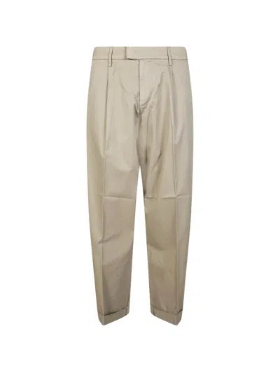 Dondup Pleated Carrot Trousers In Neutral
