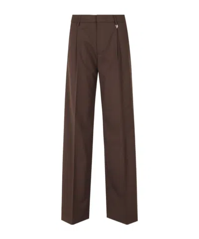 Dondup Pleated Palazzo Pants In Brown