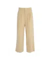 Dondup Pleated Trousers With High Waist And Wide Legs In Neutral