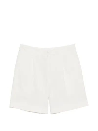 Dondup Pleated Turn-up Shorts In White