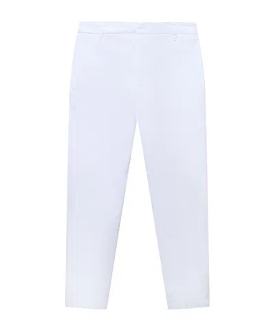 Dondup Pleated Zipper Casual Pants In White