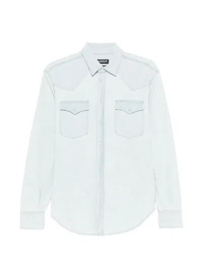 Dondup Pocket Denim Shirt In Blue
