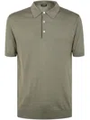 Dondup Polo Collared Shirt Short Sleeves In Sage