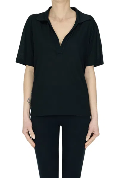 Dondup Polo Style T-shirt In Black