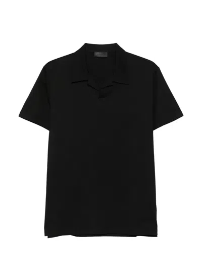 Dondup Polo-collar T-shirt In Black