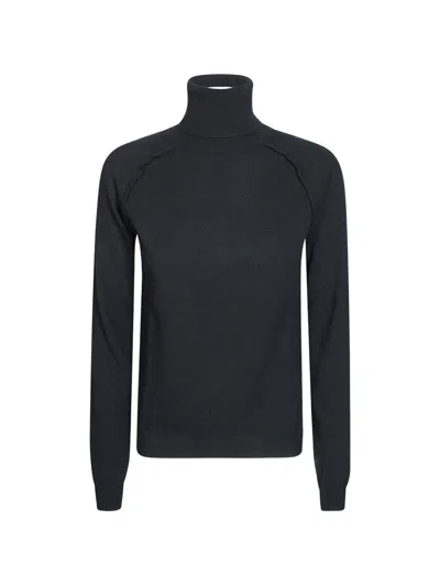Dondup Slim-fit Wool Turtleneck Sweater In Black