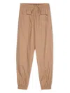 Dondup Poplin Tapered Trousers In Neutrals