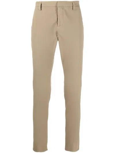 Dondup Pressed-crease Four-pocket Chinos In Green
