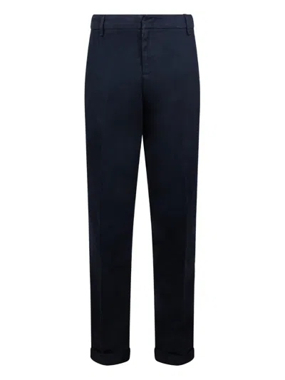 Dondup Pressed-crease Rolled-hem Trousers In Blue