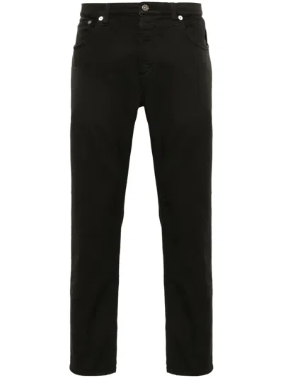 Dondup Pressed-crease Slim-fit Jeans In 黑色