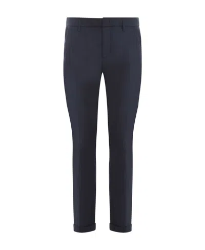 Dondup Pressed-crease Tapered Trousers In Black