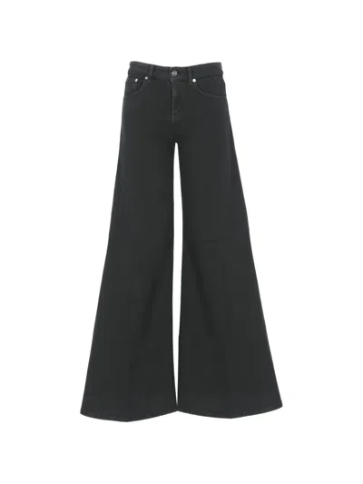 Dondup Pressed-crease Flared Jeans In Black