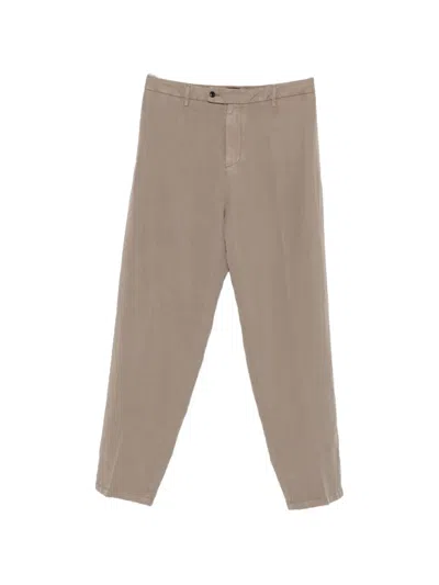 Dondup Pressed-crease Straight-leg Trousers In Brown