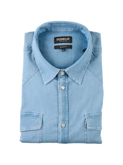 Dondup Press-stud Denim Shirt In Blue