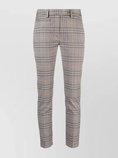 Dondup Prince Of Wales Check Cropped Trousers In Grey