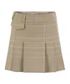 Dondup Prince Of Wales Mini Skirt In Neutral