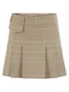 Dondup Prince Of Wales Mini Skirt In Neutral