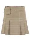 Dondup Prince Of Wales Mini Skirt In Neutral