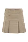 Dondup Prince Of Wales Mini Skirt In Neutral
