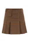 Dondup Prince Of Wales Mini Skirt In Brown