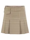 Dondup Prince Of Wales Mini Skirt In Neutral
