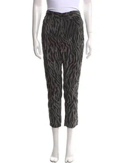 Pre-owned Dondup Printed Straight Leg Pants W/ Tags In Black