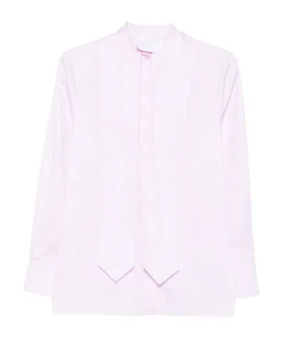 Dondup Pussy-bow Long-sleeve Shirt In Neutral