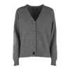 Dondup Regular Cardigan In English Rib In Gray