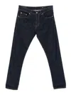 Dondup Denim Trousers With Belt Loops In Blue