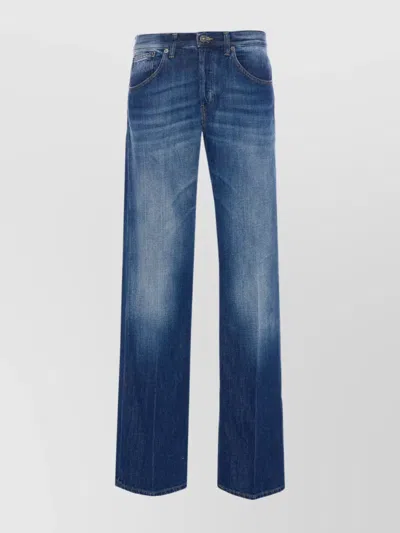 Dondup Regular Fit Faded Effect Trousers In Blue