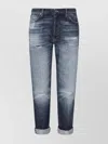 Dondup Regular Fit Jeans With Rolled Cuffs In Blue