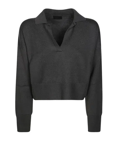 Dondup Regular Fit Knitted Polo Shirt In Black