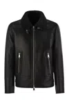 Dondup Regular Shearling Jacket In Black