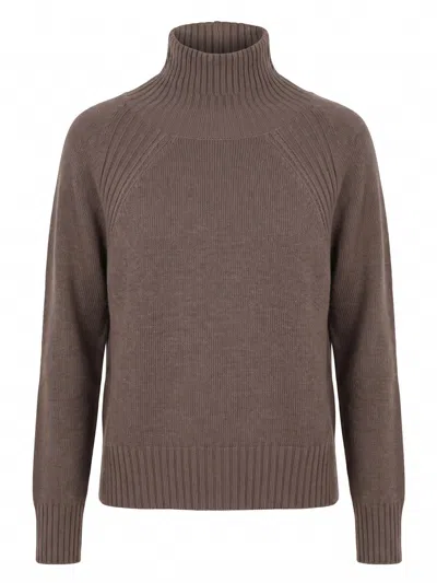 Dondup Roll-neck Raglan-sleeve Sweater In Brown