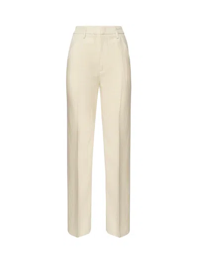 DONDUP REINA TROUSERS IN VISCOSE AND LINEN TWILL