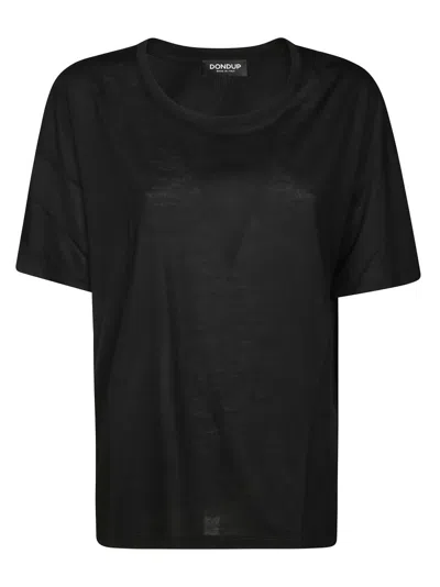 Dondup Relaxed Fit Black T-shirt With Sheer Quality