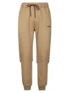 Dondup Relaxed Fit Brown Pants With Adjustable Waistband And Ribbed Cuffs In Multi