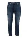 Dondup Relaxed Fit Dark Blue Denim Pants In Blue