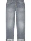 Dondup Relaxed-fit Denim Trousers With Button-fly Closure In Gray