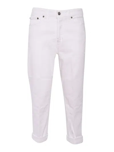 Dondup Relaxed-fit Five-pocket Pants With Rolled Cuffs In White