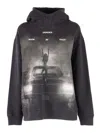 Dondup Relaxed Fit Graphic Print Hoodie In Gray