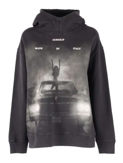 DONDUP RELAXED FIT GRAPHIC PRINT HOODIE