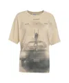 Dondup Relaxed Fit Graphic Print T-shirt In Beige In Multi