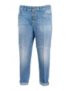 Dondup Relaxed-fit Light Blue Denim Jeans With Tapered Leg In Blue