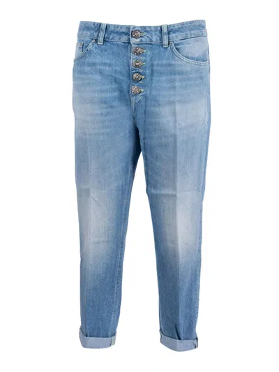 DONDUP RELAXED-FIT LIGHT BLUE DENIM JEANS WITH TAPERED LEG