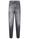 Dondup Relaxed Fit Tapered Leg Jeans With Vintage Grey Wash In Gray