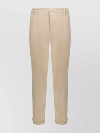Dondup Relaxed Fit Trousers Cuffed Hem In Neutral